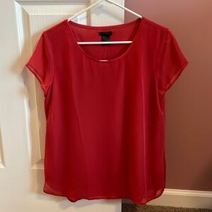 NEW Ann Taylor Short Sleeve Blouse Women’s Size Small Reddish Pink Color
